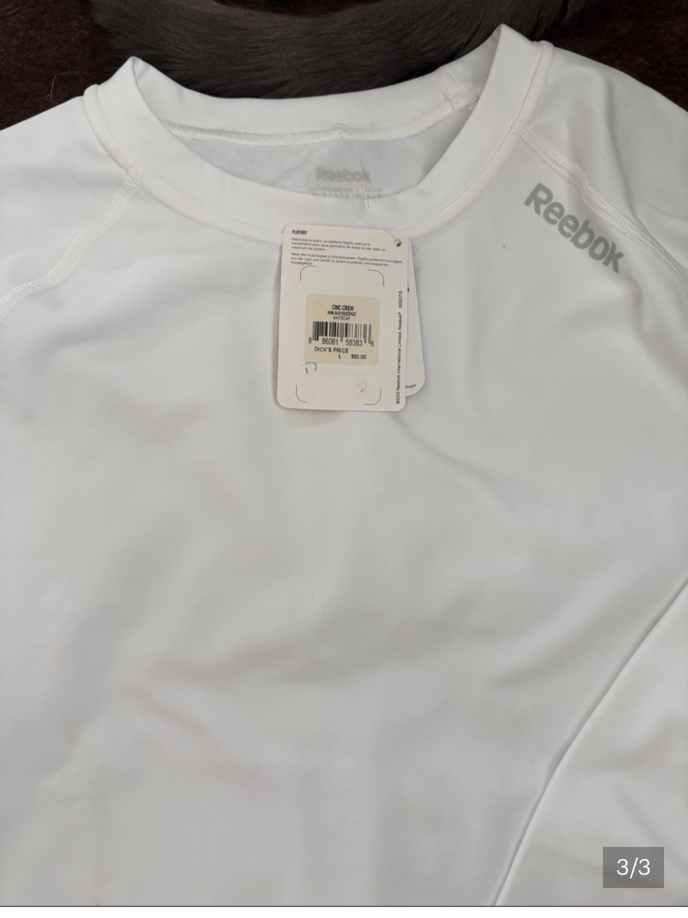 Reebok Men’s White Long-Sleeve Athletic Shirt